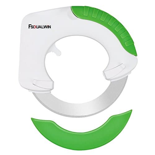 FSDUALWIN Stainless Steel Kitchen Circular Rolling Knife, Pizza Cutter with Sharp Blade and Cover (Green)