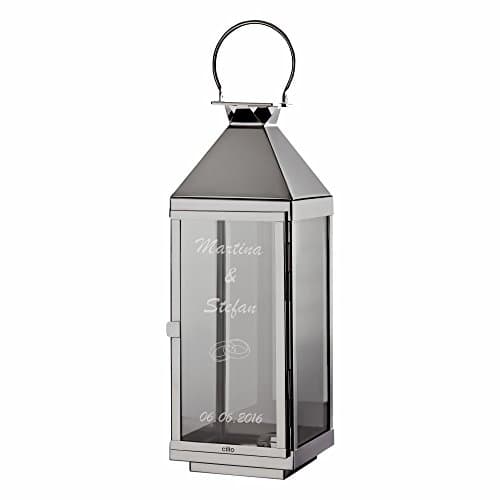Lantern for Wedding with Names and Date – Lantern – Wedding Day Gift Motiv: Ringe