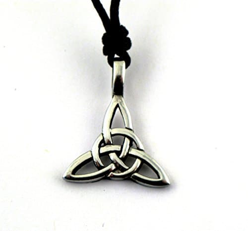 Pewter Style Celtic Legend Trinity Knot And Circle Pendant On Adjustable Chain