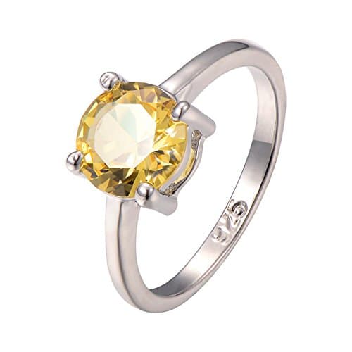 Citrine 925 Sterling Silver Filled Filled Gemstone Ring Size 12