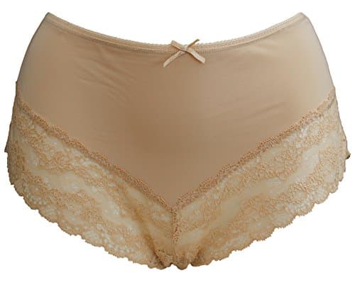 Brief, knickets panties - Full brief soft lace edging, Black, white, Nude, Pink. Sizes 8-20 (medium 10-12, nude)