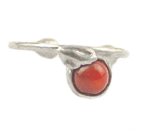 Earring Silver Hoop Earrings with Tree Coral (113S L for Left Ear