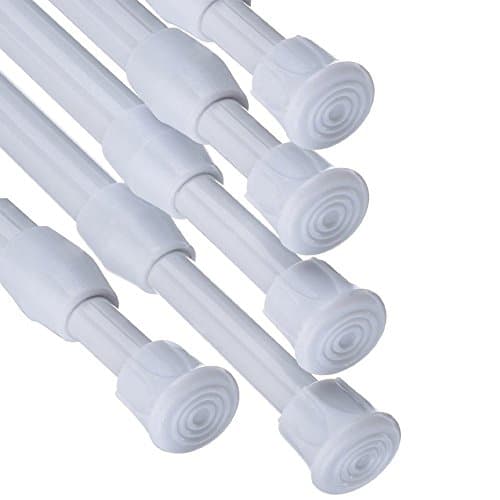 5 Pack Cupboard Bars Tensions Rod Spring Curtain Rod for DIY Projects, Extendable Width 30-50cm