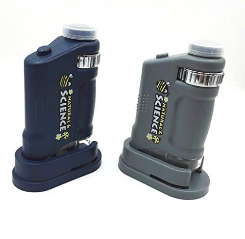 AWOEZ 80X Handheld LED Lighted Pocket Microscope Set for Natural Science Exploring Best Gift Toy for Kids Children by AWOEZ