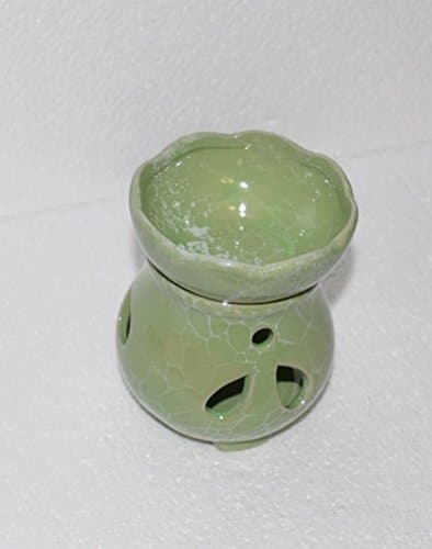 One Piece, Deep Bowl, Glazed Green Oil Burner