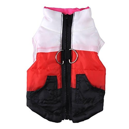Christmas Autumn Winter Spring Warm Jacket Pet Dog Cothes Windproof Coat Dogs Snowsuit Vest Harness Dog Puppy Pet Clothing (L, Red)