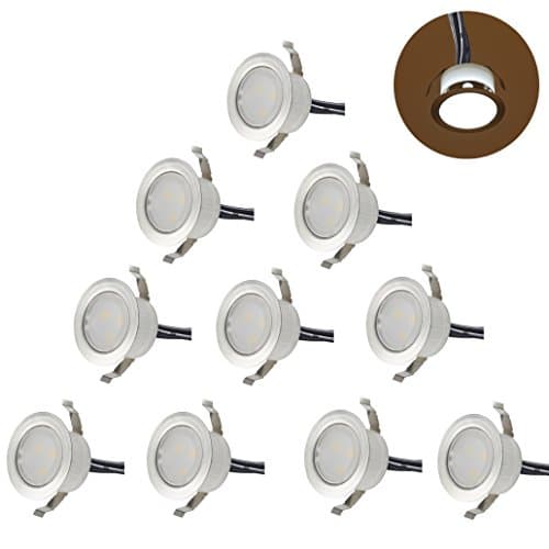 FVTLED Low Voltage 31mm 0.6W LED Deck Lighting Kit For Ground Garden Path Floor Kitchen Plinths,Bathroom Lights Waterproof IP67