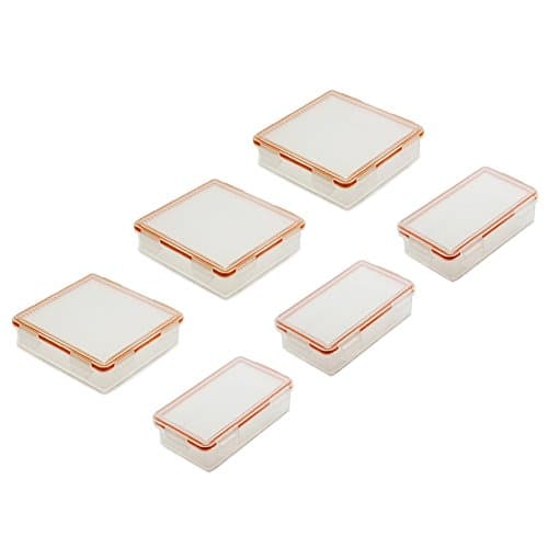 SUPEREX® Hard Plastic Case Holder Tough Store Storage Box IP67 Waterproof or Battery Protection for CR123/ CR2/ AA/ AAA/ 18650 Batteries (3PCS Big+ 3PCS Small)