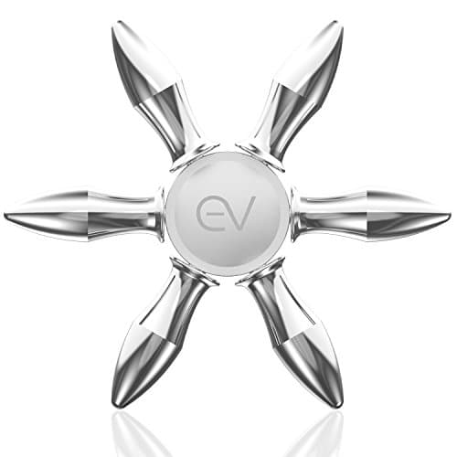 Eving Hands Fidget Spinner Ultra Fast Ceramic Bearings Good EDC Toy for Giving Up Smoking, Boredom, ADD and ADHD Adults & Kids about 3~5mins Spin Time - Silver