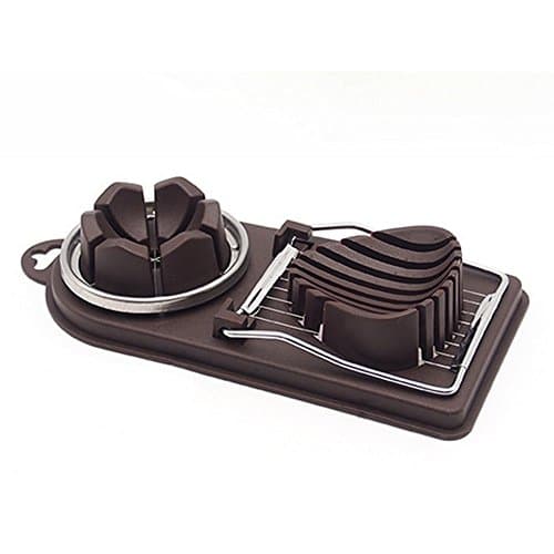 Multi-Functional Egg Cutters & Egg Slices - Slices Of Egg Slices, Fancy Petals Cut Flowers,Stainless Steel Cutting Wire,Egg Chopper/Dicer/Cutter,Garnishing/Slicing Kitchen Cooking Tool(Coffee)