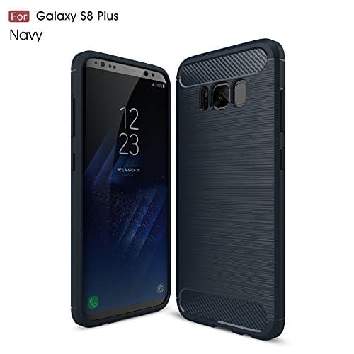 LTWS Samsung Galaxy S8 Plus Case, Carbon Fibre Design Shock-Absorption Anti-Scratch Soft Gel TPU Silicone Case Cover for Samsung Galaxy S8+/S8 Plus -Blue