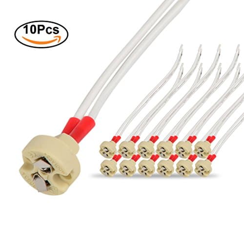 THINKMORE MR16 GU5.3 Ceramic Lamp Bases Ceramic with Silicon Copper Wire for 12V Halogen & LED Bulbs Pack of 10