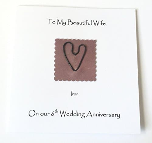 6th Wedding Anniversary Card Iron Anniversary 5.5" x 5.5" square card