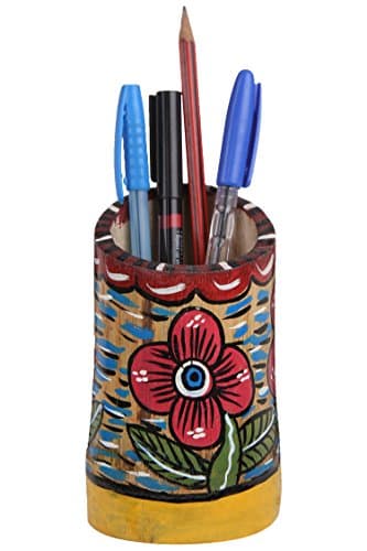 Ananth Crafts Hand Painted Tribal Dance Hand Made Uneven Shape Pen Holder