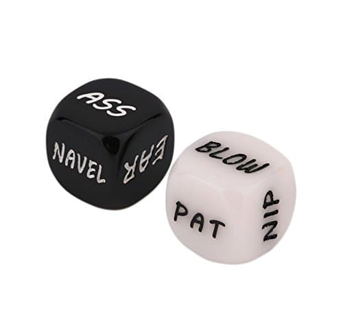 Wellin Funny Game Dice 2 Pcs Set, Really fun to use (Black White Funny Dice)