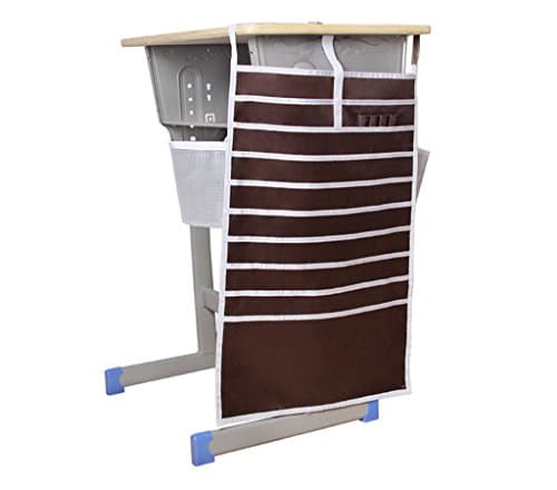 DFHHG® Student Book Stand 64 * 43 Cm Desk Hanging Book Bag Black Brown Color durable ( Color : Brown )