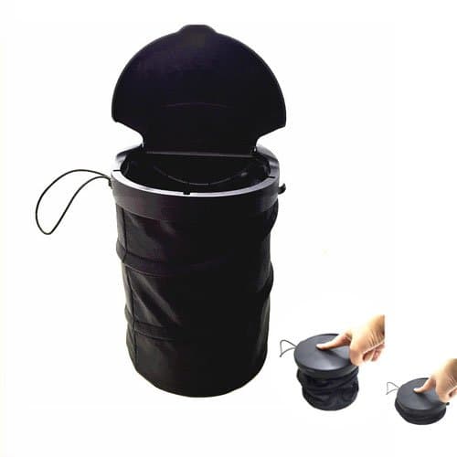 Pop Up Car Bin- Universal Collapses Trash Waterproof Car Bin Easy Carry - Compact Leak Proof Trash Collection- Car Seat Organiser Tidy Insulated Map Tissue Black