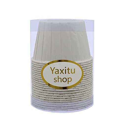 Yaxitu 24Pcs Paper Cake Cup Cupcake Cases Liners Muffin Kitchen Baking Wedding Party Cake Baking Cup (White)