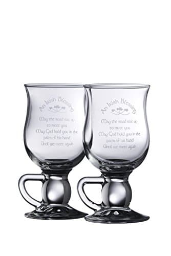 Galway Crystal Irish Blessing Latte Pair, Transparent