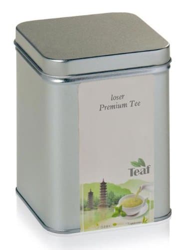 PASSION FRUIT-MANGO - flavoured green tea - in a Silver Caddy - 90x90x112mm (200g)