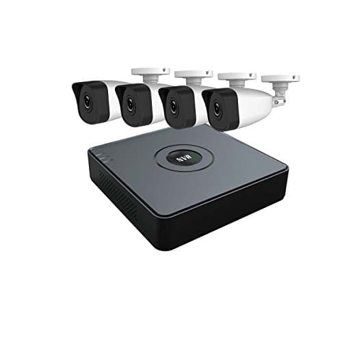 HiWatch by Hikvision 1080P IP Security Camera System with 4CH PoE HD NVR and 4x 2.1 Megapixels 1920 x 1080P Weatherproof CCTV Bullet Camera, Power Over Ethernet Kit (4TB Seagate Skyhawk CCTV HDD)