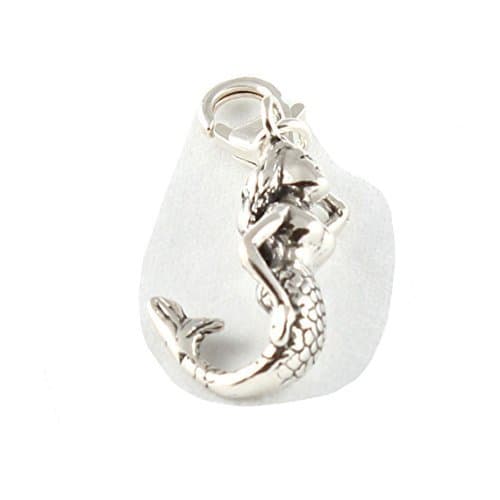 Sterling Silver Mermaid Clip On Charm - Soldered On Clasp