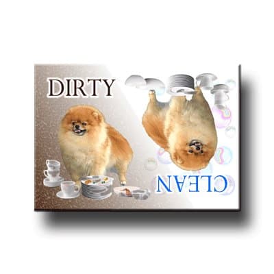Pomeranian Clean Dirty Dishwasher Magnet