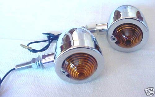 MOTORCYCLE MINI CUSTOM CHROME STREETFIGHTER INDICATORS SHORT STEM LENGTH