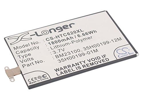 PDA, Smartphone Battery Li-Polymer 1800 mAh/6.66 wh 3.7 V Suitable for HTC