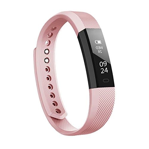 Fitness Tracker High Quality Wear Technology Activity Tracker Pedometer Sweatproof Sports Bracelet with Sleep Monitor Calorie/Step Counter Bluetooth 4.0 for Android IOS (Pink)