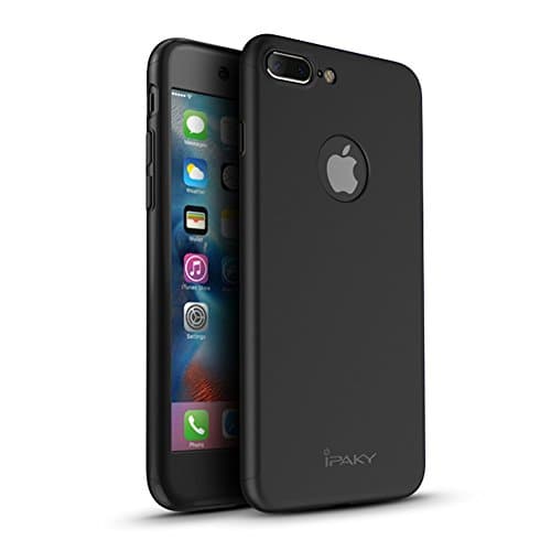 iPhone 7 Plus Case, Yinano®360 Full Body Case with Toughened Glass Screen Protector iPhone 7 Plus Front and Back Case + Toughened Glass Screen Protector (iPhone7plus /5.5, Black)