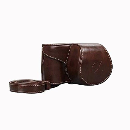 HKYIYO PU Leather Camera Case Cover Bag for Sony Alpha 6300 A6300 16-50 Lens Camera - Deepbrown