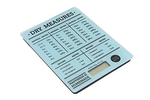 Blue Glass Kitchen Scales Digital - Max Weight 5KG