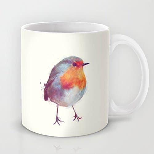 HURKI Winter Robin Ceramic Coffee Cup Mug 11 Oz