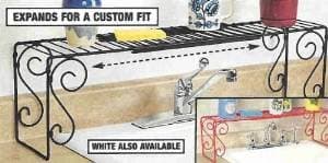 Expandable Scroll Metal Over The Sink Shelf - Black