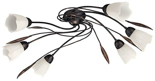 Energy Saving Eseo Vivaldi 40381/30/13 6 Light Ceiling Lamp (Black) - Latest Technology Comes with 6 Free Bulbs