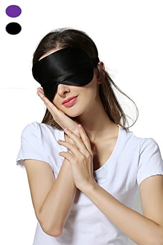 Silk Sleep Mask & Blindfold, Soft Eye Mask with Adjustable Head Strap, Deep Rest Eye Masks for Sleeping Night Eyeshade, Sleep Masks, Eye Cover for Travel, Shift Work & Meditation (Black)