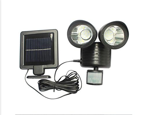 TMKOO 22 LED Solar Light PIR Motion Sensor Outdoor Solar Wall Light Swivel Double Head Waterproof Lamp Outdoor Indoor Courtyard Safety Light