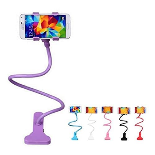 PANNIUZHE Creative Cell Phone Holder Universal Flexible Long Arms Mobile Phone Stand Holder Desktop Bed Lazy Bracket Mobile Stand For iPhone, smart phones,Samsung,Sony,camera,etc. (Purple)
