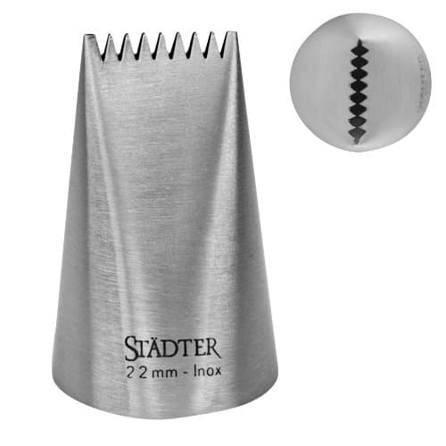 Staedter Star Ribbon and Basketweave Tip, Silver, 22 mm