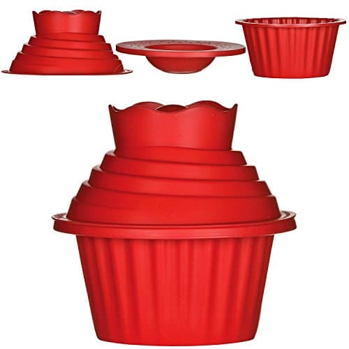 3 Pcs Pc Pieces Big Giant Silicone Cup Cake Pan Cupcake Desert Mold Molds Moulds Baking Kit Set