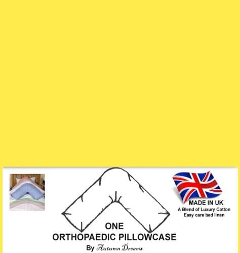 V Shape Pillowcase 200TC Percale Quality In 6 Sizes and 24 Colours (Banana)