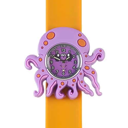 Children Watch-3D animals-Multi colour-Easy to read clock-Fashion watches-Time teaching-Children Boys Girls-Splash resistant-Easy snap-on wrist watches-Perfect birthday gifts Christmas gift (OctopusWatch)
