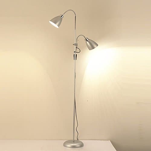 PIGE Living room Nordic modern simple creative bedside vertical table lamp bedroom desk floor lamp ( Color : Silver )