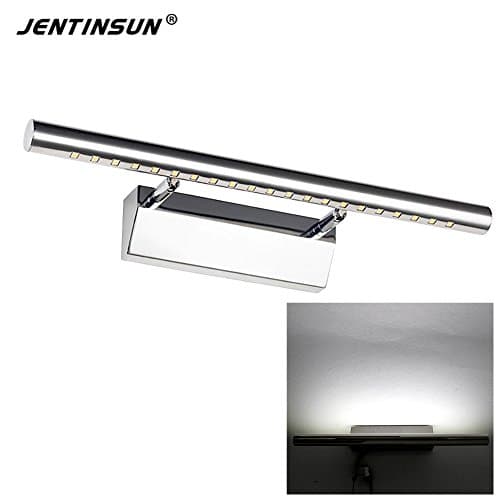 Jentinsun Mirror Front Light Modern LED White Picture 5W Make-up Lighting Bathroom Wall Lamp Adjustable angle Cold White (NO Switch)