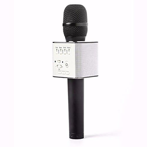 Wireless Microphone Karaoke Mic /Mini Bluetooth Handheld Speaker / Q9 Karaoke Stereo Player for Music Playing, Mini Home KTV Karaoke for Apple Iphone Android Smartphone or PC (Q9 Black)