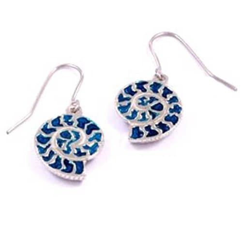 St JustinPewter Ammonite Drop Earrings