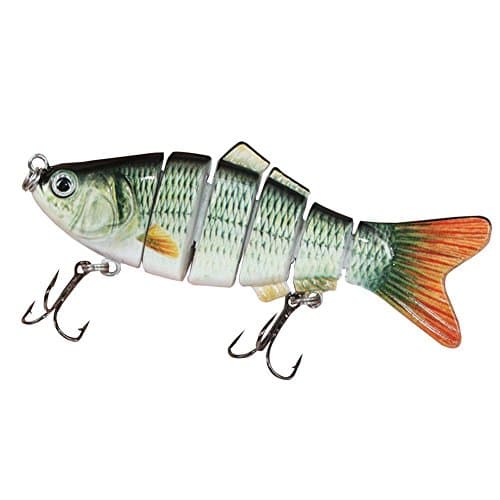 Yuneody Durable Lifelike 10cm 17g 3D Eyes Bait Multi-section Minnow Artificial Lure Fishing Tool Crankbait Hard Bait Professional Cute Fishing Gear Simulation Bait