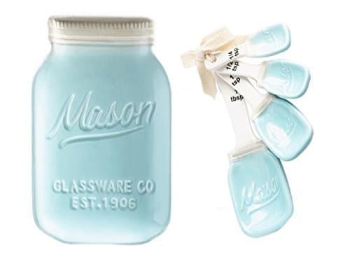 Mason Jar Measuring Spoons and Spoon Rest - Blue by World Market