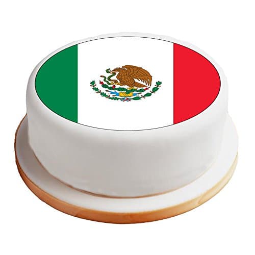 Mexico / Mexican Flag - 8" Pre-Cut Round Cake Topper Premium Quality Icing Sheet